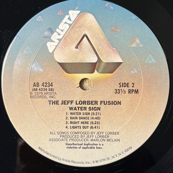 The Jeff Lorber Fusion - “Water Sign” Vinyl LP - Picture 5 of 5
